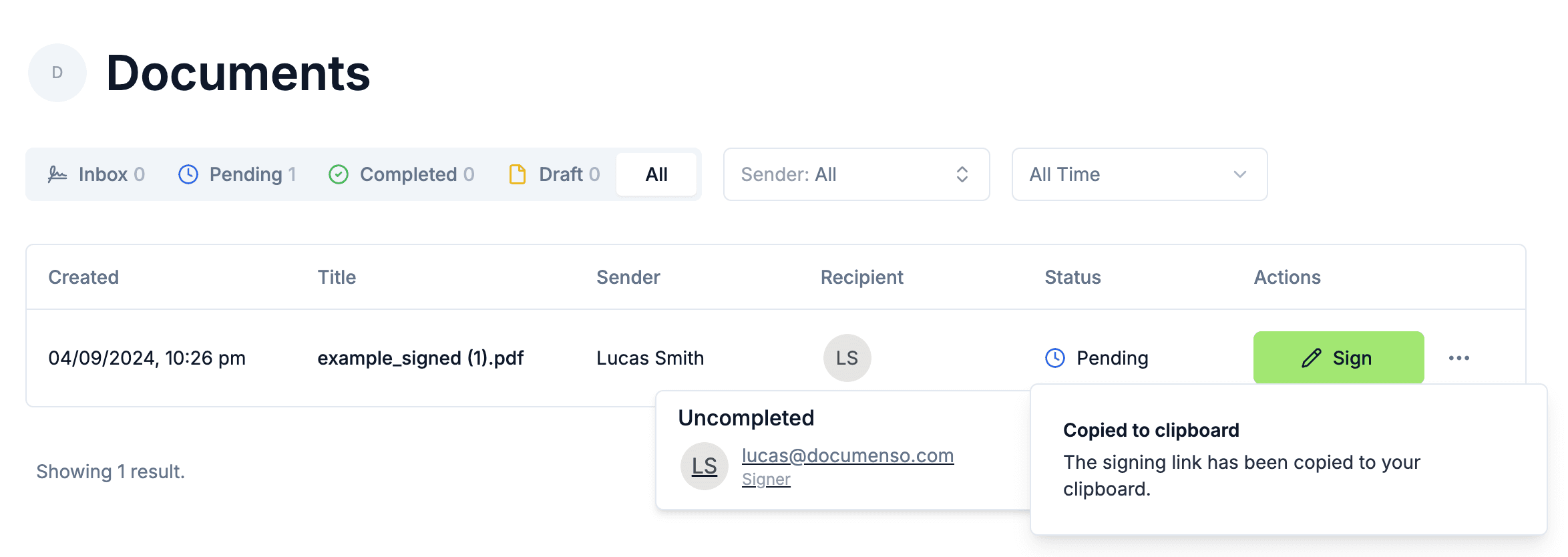 Copy recipient token