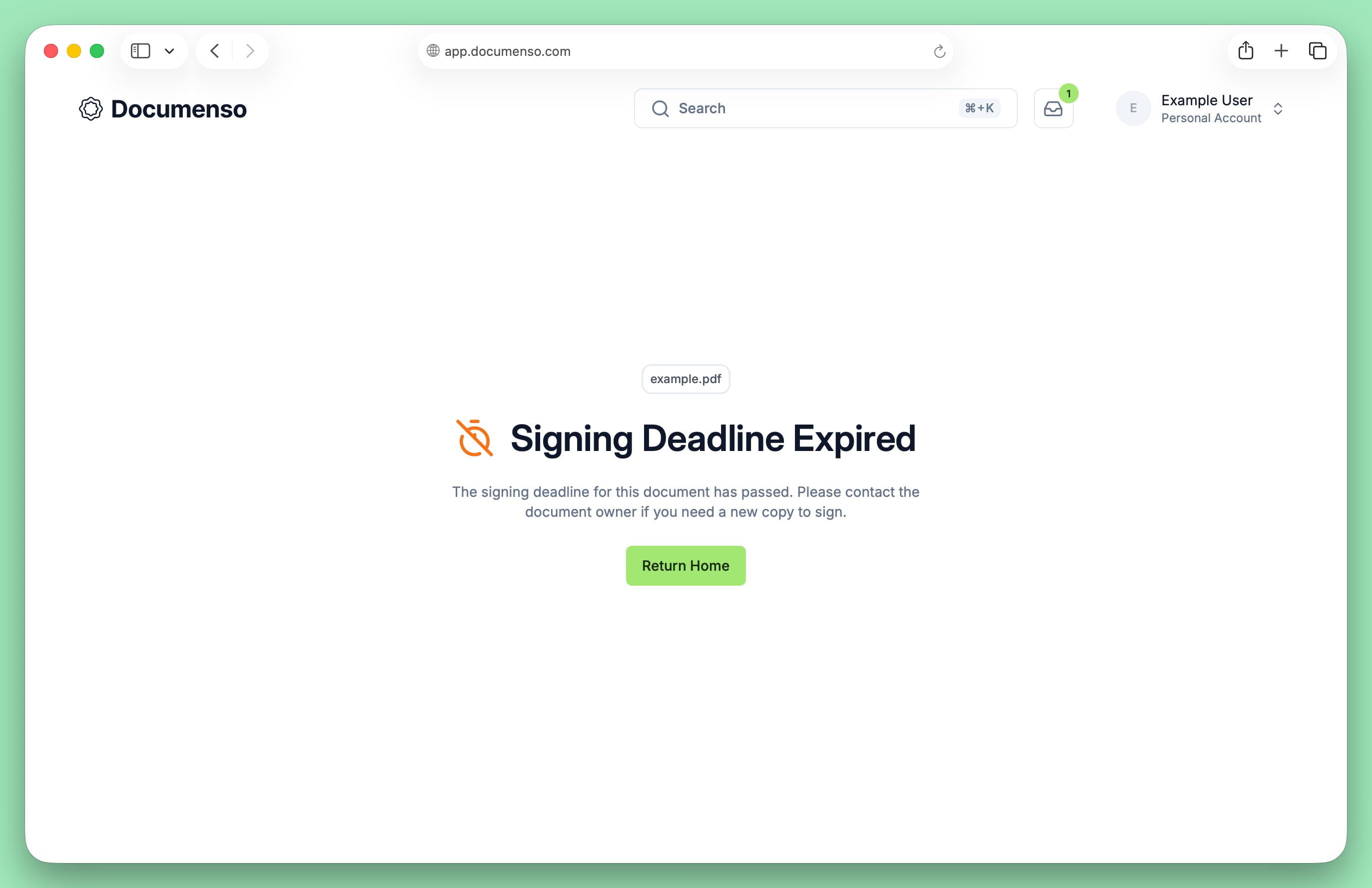 Recipient Expired Signing Page