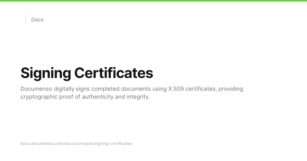 Signing Certificates | Documenso Docs