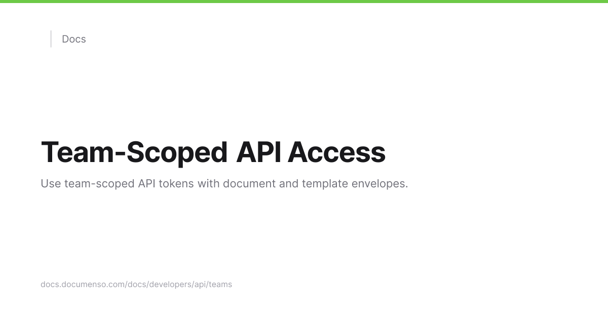Teamlo Api Teams API | Documenso Docs