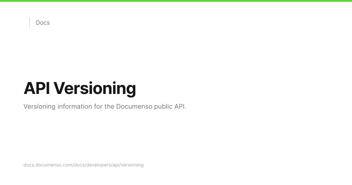 API Versioning | Documenso Docs