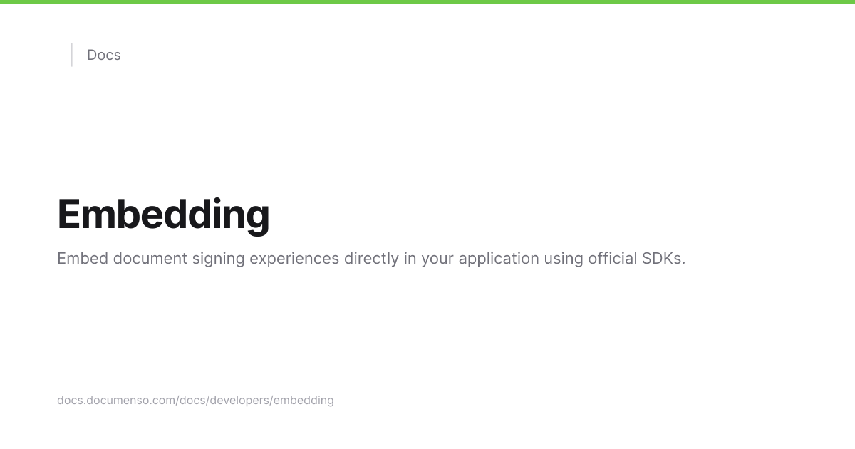 Embedding | Documenso Docs