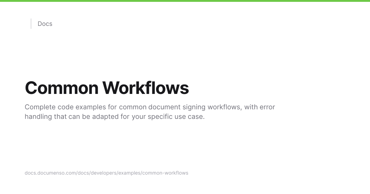 Common Workflows | Documenso Docs