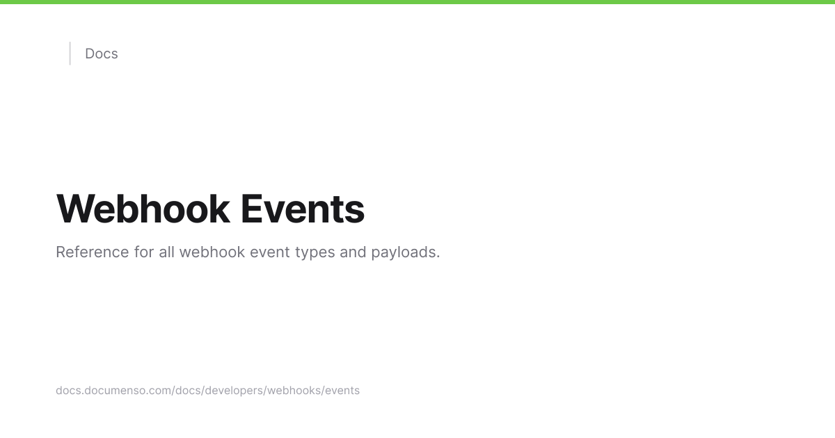 Webhook Events | Documenso Docs