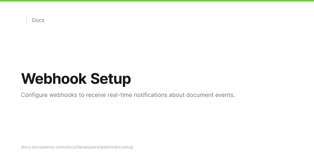 Webhook Setup | Documenso Docs