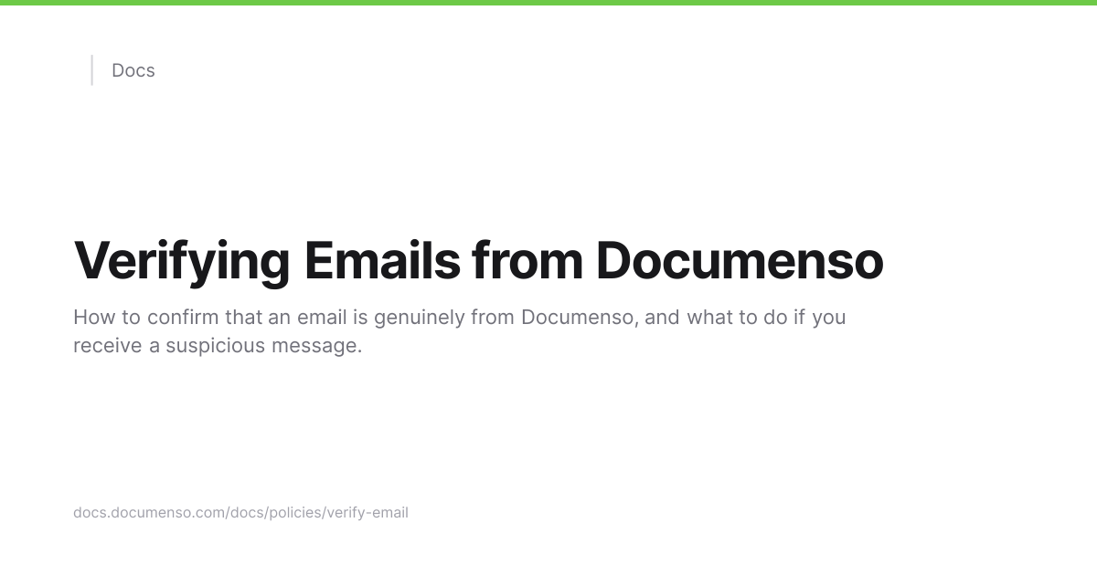 Verifying Emails from Documenso | Documenso Docs