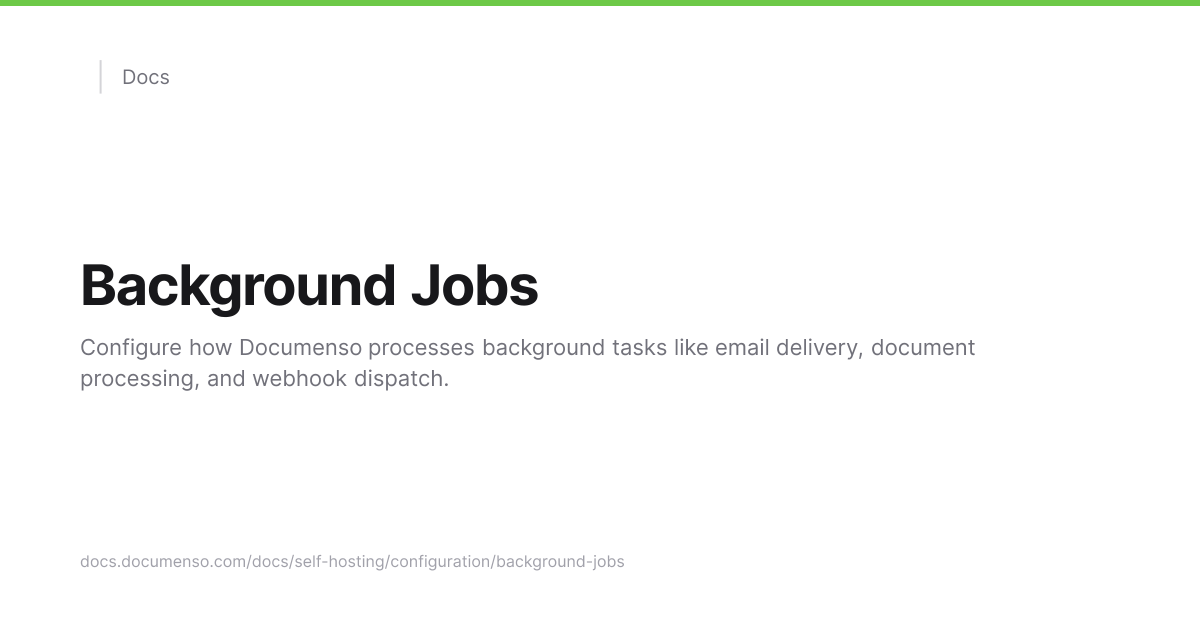 Background Jobs | Documenso Docs