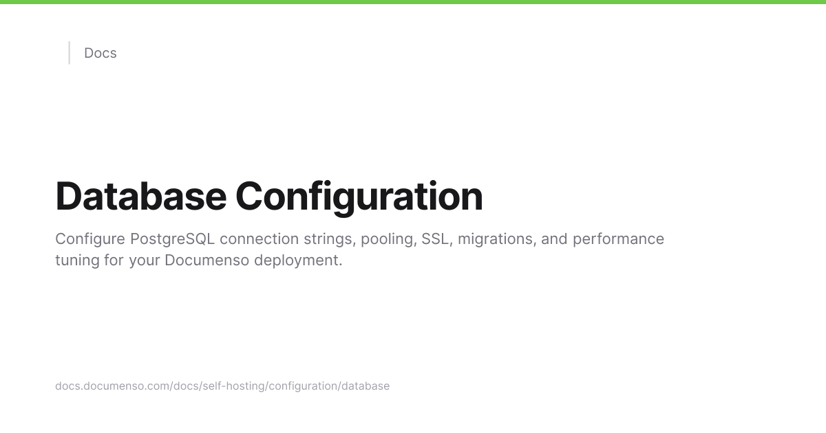 Database Configuration | Documenso Docs