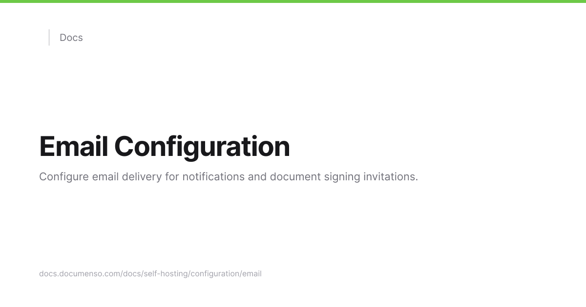 Email Configuration | Documenso Docs
