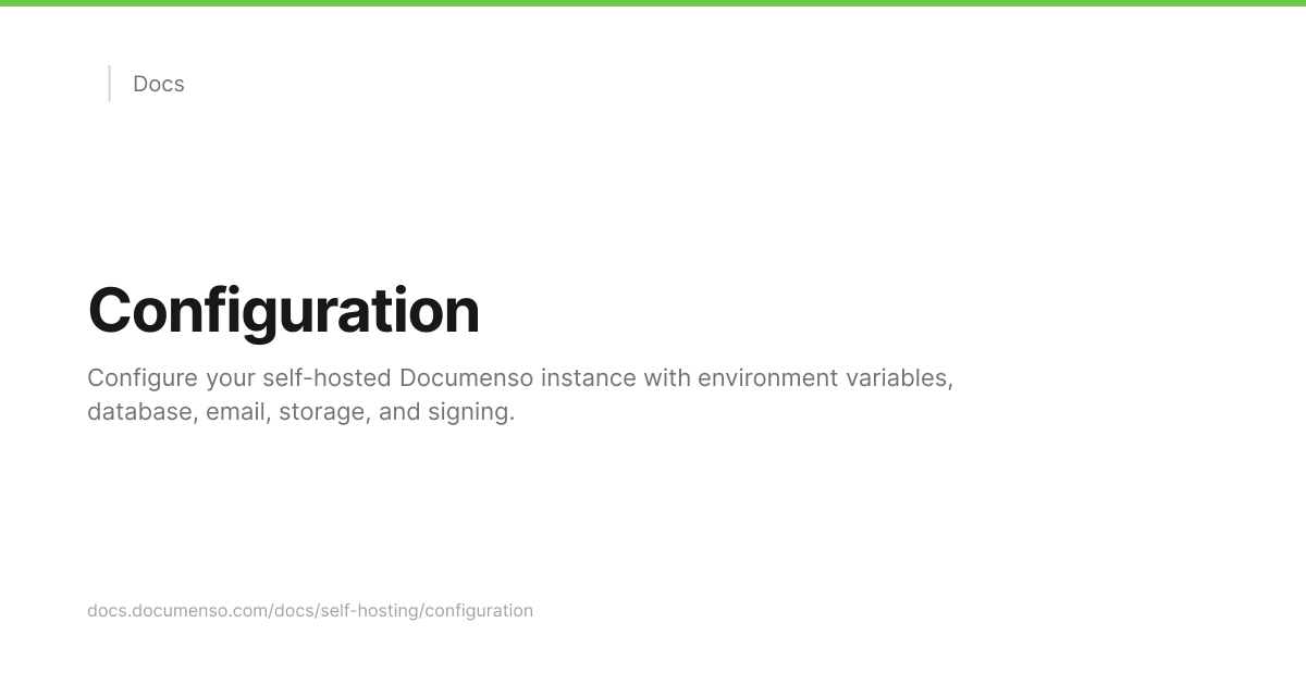 Configuration | Documenso Docs