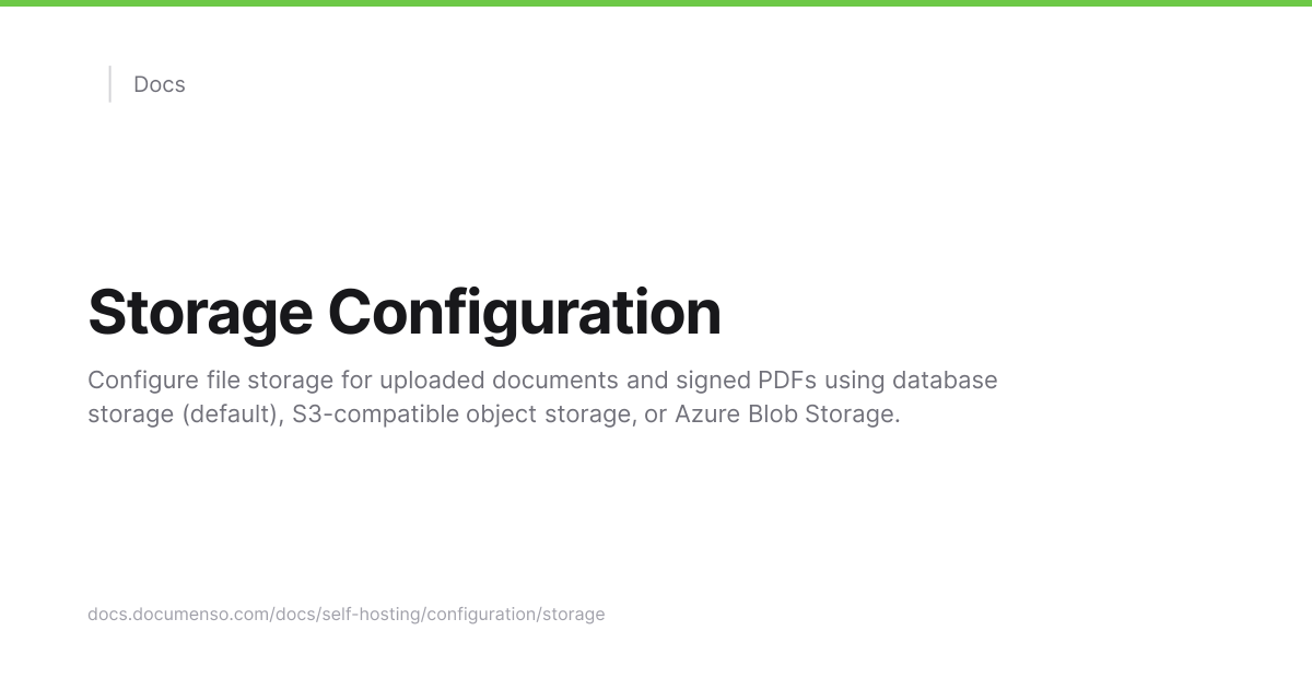 Storage Configuration | Documenso Docs