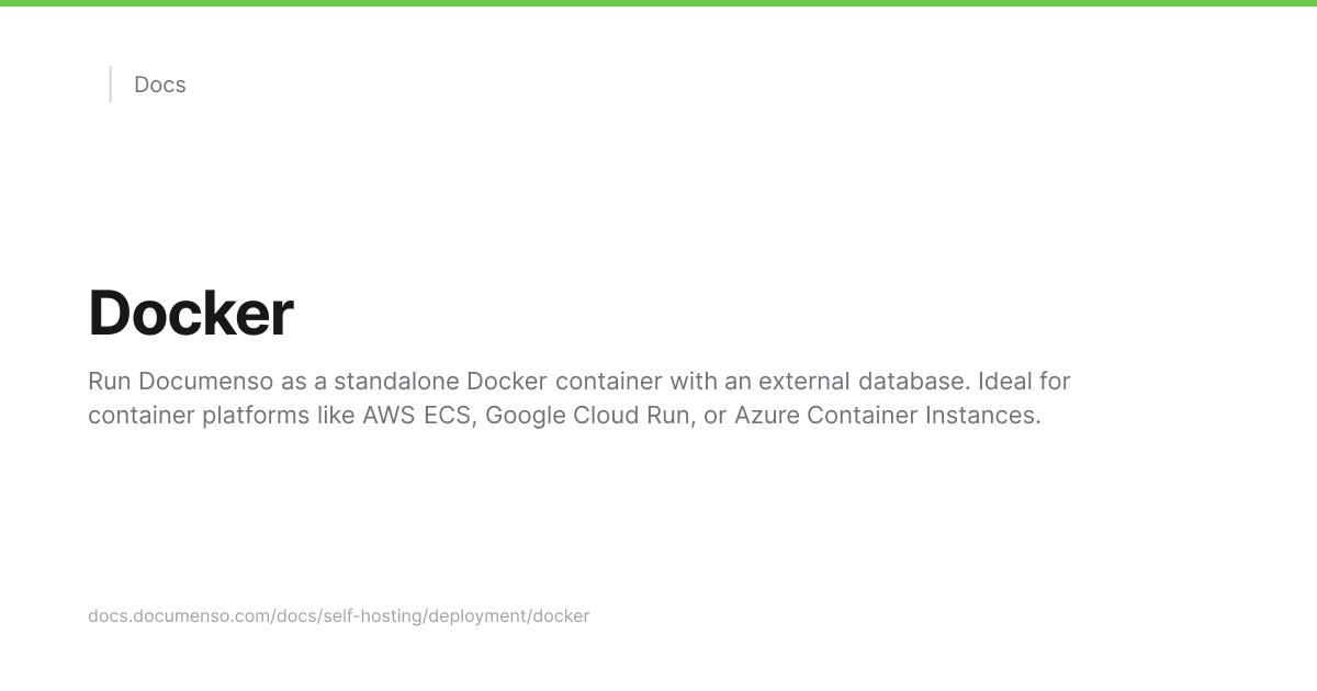 Docker | Documenso Docs