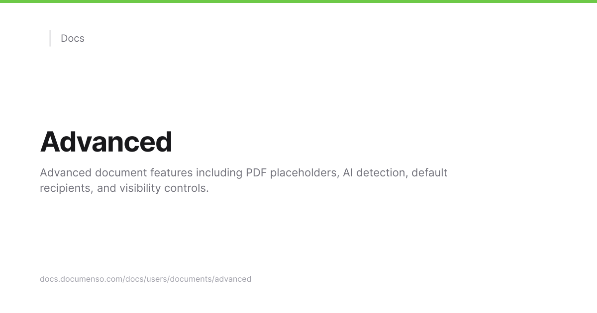 Advanced | Documenso Docs