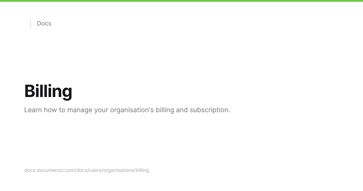 Billing | Documenso Docs