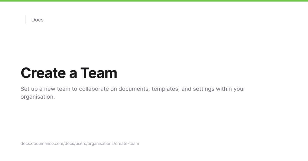 Create a Team | Documenso Docs