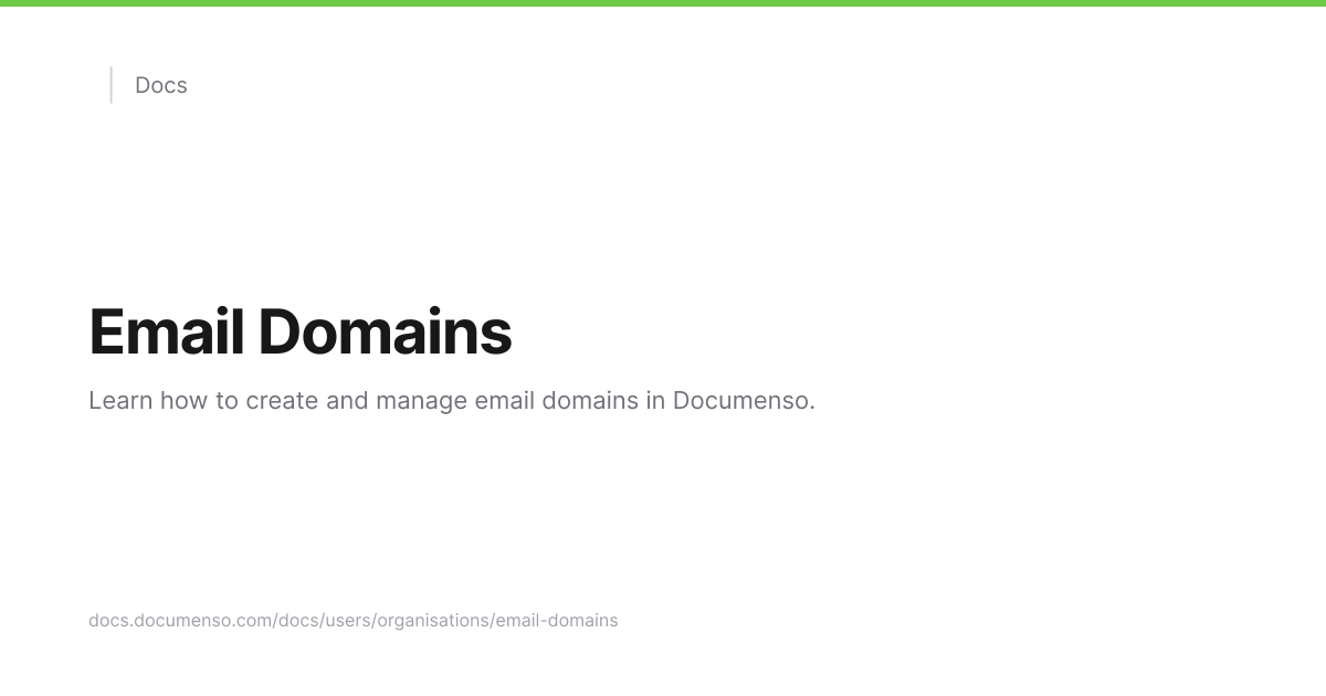 Email Domains | Documenso Docs