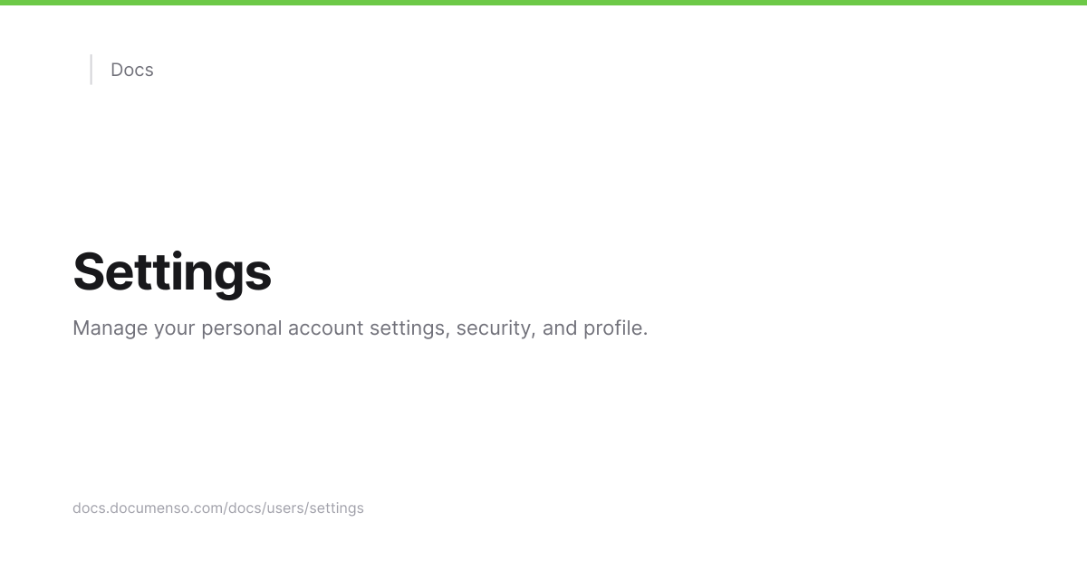 Settings | Documenso Docs